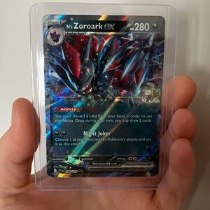 N's Zoroark EX 280 Holographic Pokémon Card Journey Together in Top Loader